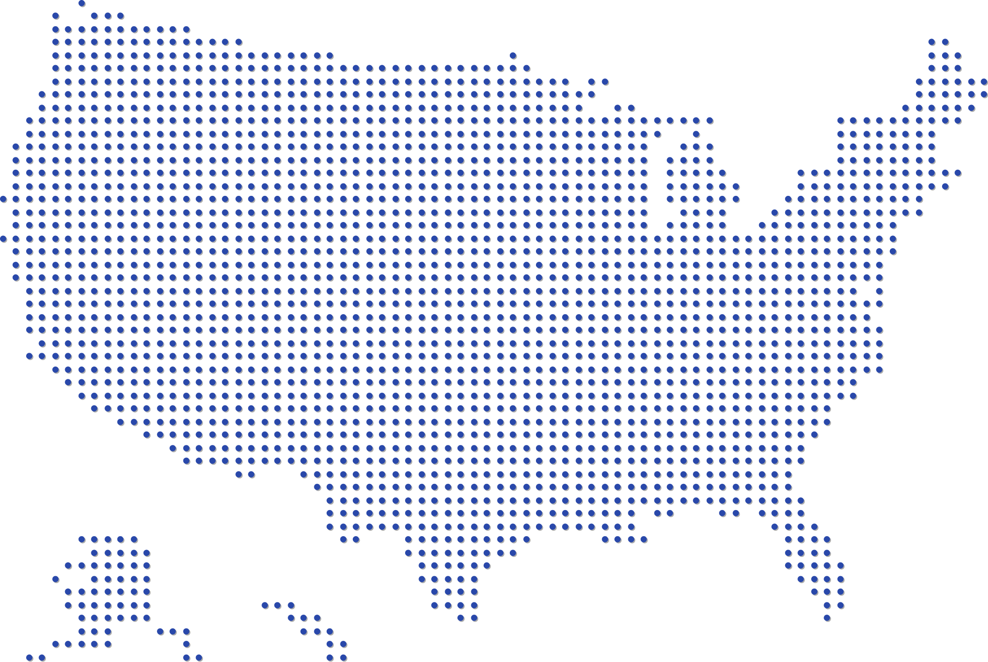United States map in dots